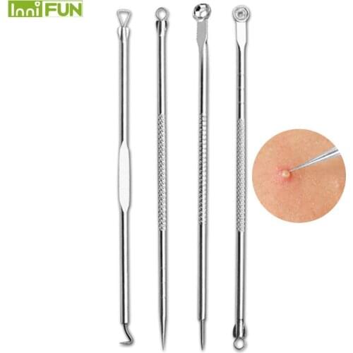 4PCS Acne Removal Needle Pimple Needle Blackhead Remover Acne Treatment Acne Needle Black Mask Acne Extractor Remover Serum