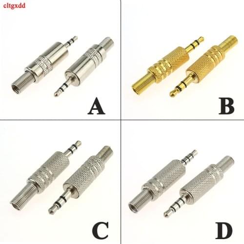 5pcs Replacement 2.5 3.5mm 3 4 Pole Metal Plug Connector Earphone Jack Adapter With Soldering Wire Terminals 3.5mm Stereo Plug