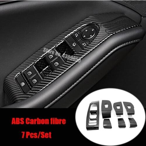 ABS Matte/Carbon fibre Door Window glass Lift Control Switch Panel Cover Trim Car Styling For Mazda 3 M3 2019 2020 Accessories