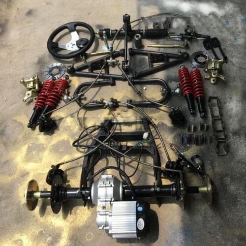 GO KART KARTING ATV UTV Shock Absorbers Steering Gear Rack Wheel Pinion Tie Rods Front Swingarms Rear Axle 60V1000W Motor