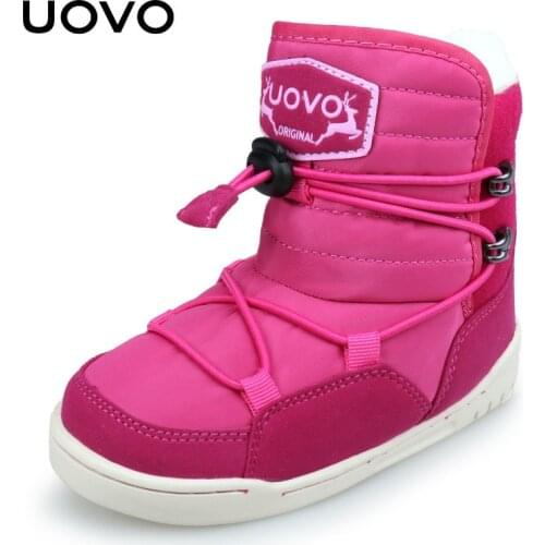 4-13 Uovo Brand 2020 Winter Shoes Little Boys Girls New ChildrenS Snow Boots Big Kids Princess Shoe Warm Plush Fashion Boots
