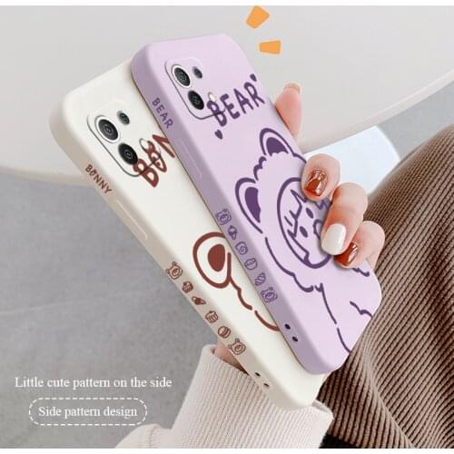 The Bear Rabbit Girl Phone Case For Xiaomi Mi 11 10T 10 lite 9T Note 10 Redmi Note 9 9T 8 8Pro 7 7Pro 9 9A K40 K30 Cover