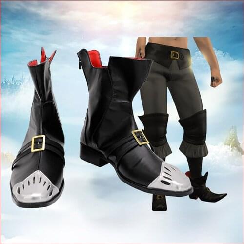 FF14 Black Mage Shoes Cosplay Final Fantasy XIV Level 80 Black Mage Cosplay Boots Customized Leather Shoes