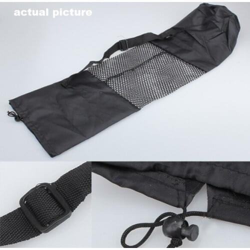 Black Lightweight Nylon with Mesh Center Yoga Circles Carry Backpack Adjustable Strap Mesh Bag for Yoga Mat