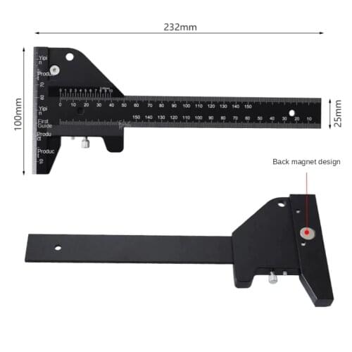 Woodworking Scribing Ruler, Aluminum Alloy T-Type Line Drawing Device, Depth Vernier Measuring Ruler, DIY Woodworking Tools