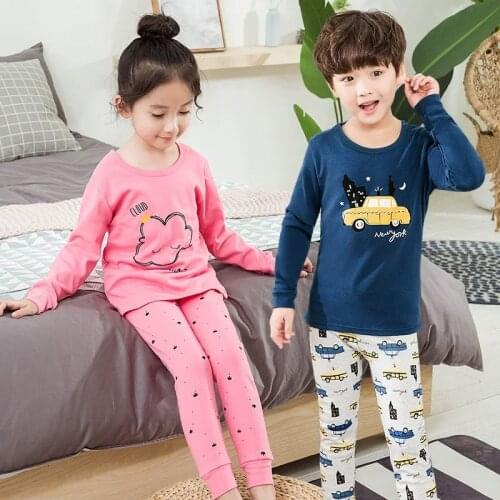 Kids Pajamas Sets Girls Lovely Night Suit Children Cartoon Sleepwear Pyjamas Kids Cotton Baby Boy Nightwear 2-13Y Teens Clothes
