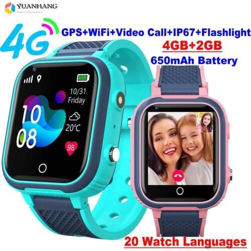 IP67 Waterproof 4G Remote Camera GPS WI-FI Kids Student Smartwatch SOS Video Call Monitor Tracker Location Android Phone Watch