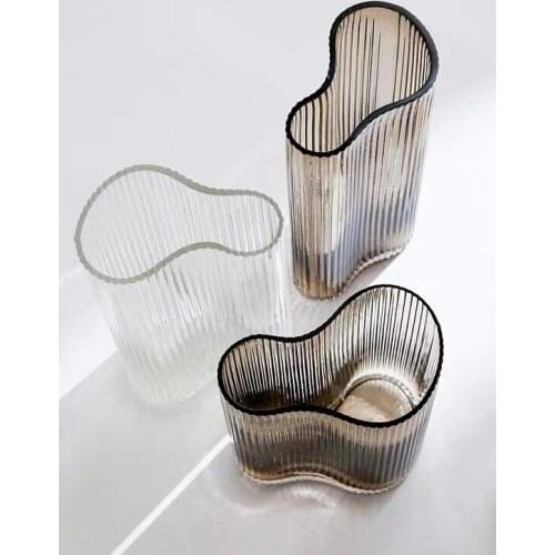 European Creative New Vase Transparent Hydroponic Plant Flower Arrangement Glass Vase Dried Flowers and Flowerpot Living Room