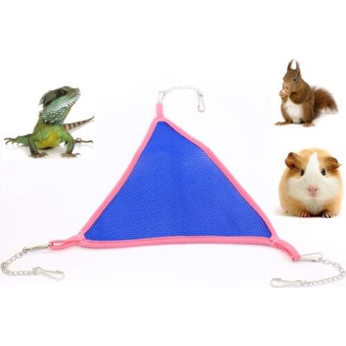 Pet Hamster Hammock Squirrel Triangle Lizard Hanging Mesh Sleeping Mat Bed Nests Hammock Pet Hamster Rat Hanging Bed Pet Supplie