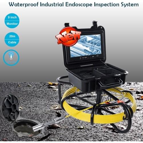 9inch Screen Monitor 20M Pipeline Endoscope Inspection Camera System 23mm Underwater Industrial Camera IP68 Waterproof