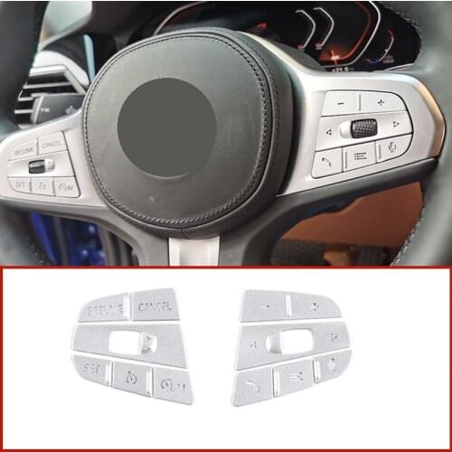 Car Steering Wheel Buttons Cover Stickers For BMW 3 4 5 series G20 G22 G30 6 series GT G32 Z4 G29 X5 X6 X7 19-21 Car Accessories
