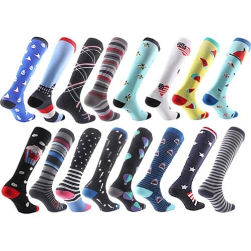 HUAYASX Compression Men Women Sports Socks Nylon Unisex Outdoor Running Racing Happy Socks Long Pressure Stockings Socks Ladies