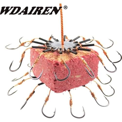 2pcs/Lot Carp Bait Fishhooks for Fishing Flap Explosion String Hook Prevent Winding PE Lines With Hose Carbon Steel Hooks Pesca