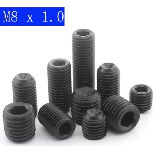 M8 x 1.0mm ( 8mm ) FINE PITCH GRUB screws socket SET screws CUP point HIGH TENSILE 12.9
