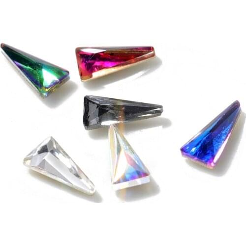 10pcs 3D Triangle Holo Nail Art Decorations Sets Glitter Shiny Nail Stone DIY Manicure Crystal Nail Rhinestone Accessory