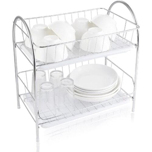 Customizable stainless steel Japanese large-capacity shelf double-layer drain dish rack hotel kitchen sink tableware rack
