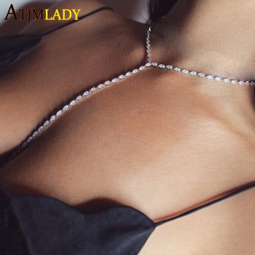 2020 New Unique Sexy Long Tennis Chain Wedding Engagement Jewelry AAA Tear Drop Cz Choker Long Larait Y Bling Luxury Necklace