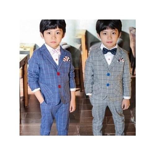 2017 New Children Suit Baby Boys Suits Kids Blazer Boys Formal Suit For Weddings Boys Clothes Set Jackets+Vest+Pants 3pcs 4-12Y