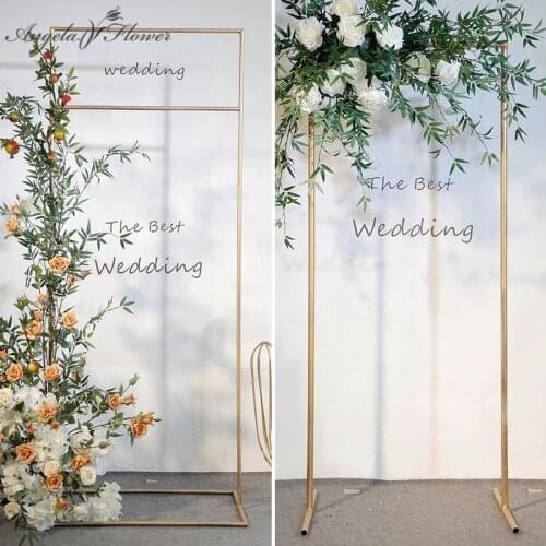 New Wrought Iron Square Arch Wedding Props Welcome Area Sign Shelf Backdrop Frame Flower Stand Party Stage Window Display Stand
