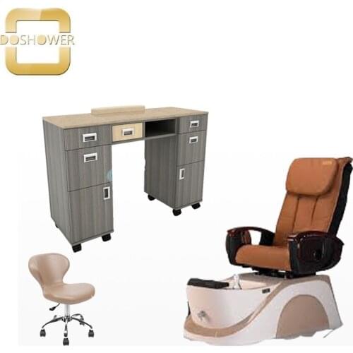 Doshower salon equipment with nail salon furniture of massage chair 3d zero gravity