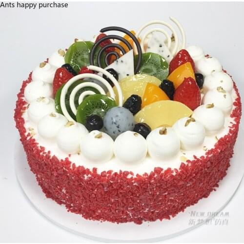 Cake Decorating Supplies 8/10/12 Inch Bakery Cake Model Simulation Fruit Birthday Cake Window Display Samples Silica Gel Cakes