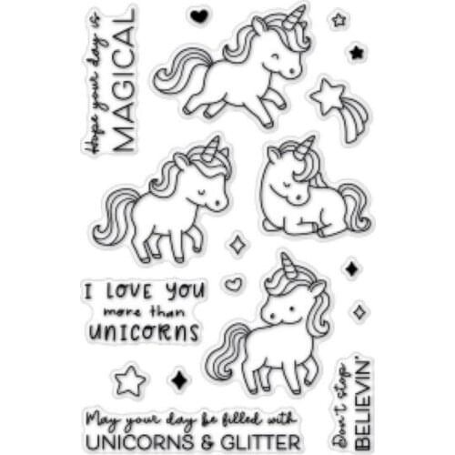 Unicorn Transparent Clear Stamps for DIY Scrapbooking/Card Making/Kids Christmas Fun Decoration Supplies ST0075