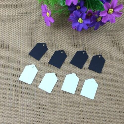 100Pcs/Lot 3x2cm Blank Brown Black White Simple Style Kraft Paper Small Tags for Jewelry Box Decorations Tags Accept Custom Logo