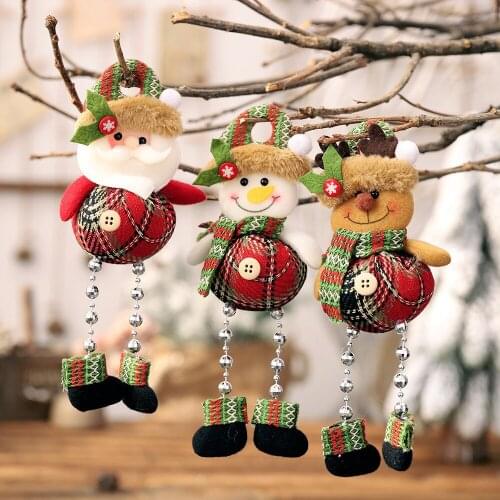 Christmas Doll Pendant Santa Claus Decoration Snowman Car Ornaments Christmas Present Elf for Home Tree New Year Decor Gifts