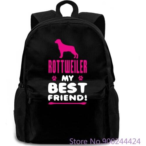 Rottweiler My Best Friend Animal Gift Dog Women Harajuku Funny Casual Femme Black Hip Hop backpack