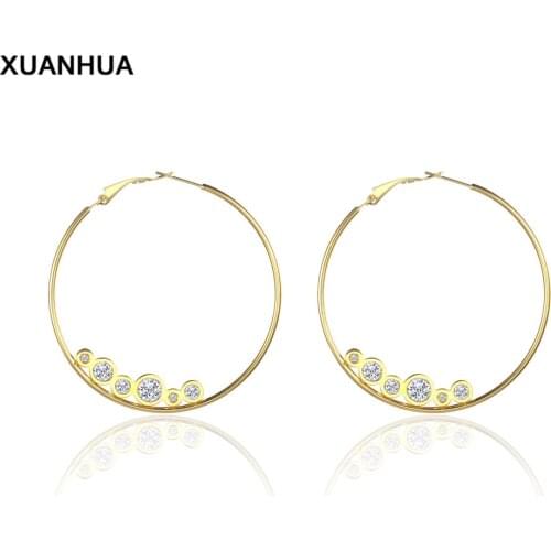 XUANHUA Big hoop Earrings Stainless steel Accessories Women Fashion Jewelry Fashion earrings gifts for women earrings2019