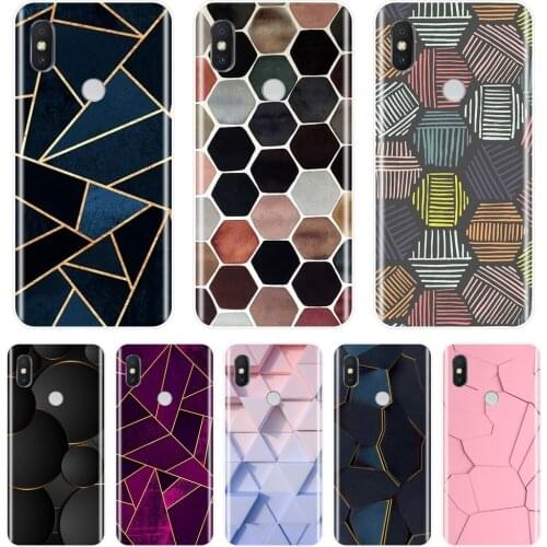 Back Cover For Pocophone F1 Xiaomi Redmi S2 6A 5 Plus 4A Geometry Silicone Soft Phone Case For Redmi Note 4 4X 5 5A 6 Pro Prime