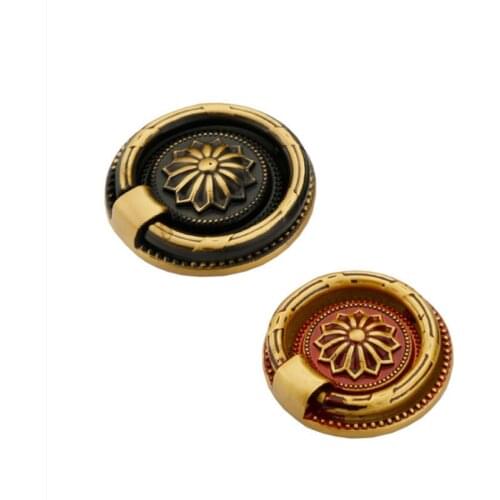 2 Pieces Brass Chinese Style Hidden Drawer Closets Cabinets Handle