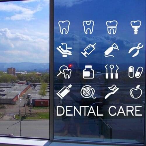 Dental Clinic Quote Wall Decal Dental Wall Stickers Teeth clinic Window Art Mural Removable Tooth Decor Handmade N79