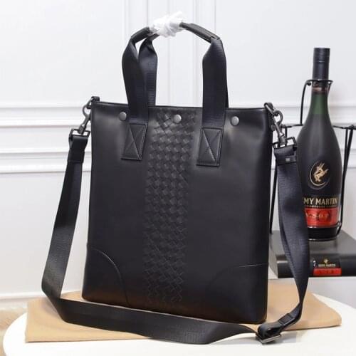 New Men Cowskin Woven Shoulder Bag Fashion Large Capacity Cowhide Genuine Leather High Quality Luxury Design Top-Handle Bags