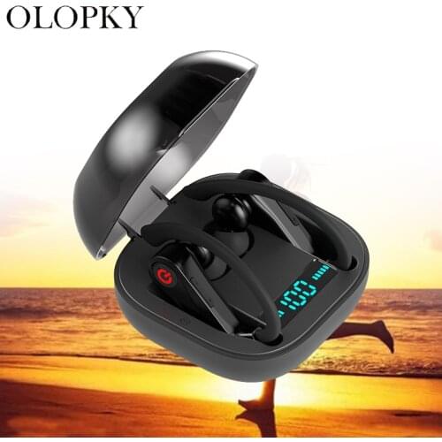 TWS Wireless Bluetooth LED Digital Display Earphone Earhook Headset Sport Handsfree Microphone Subwoofer Q62 Surround For Xiaomi