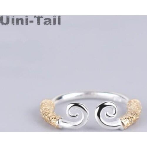 Uini-Tail hot new 925 sterling silver Sun Wukong tight spell open ring retro creative men and women personality jewelry GN722
