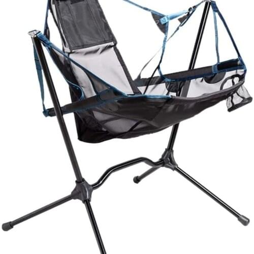 Outdoor Folding Camping Swing Recliner Low Chair, Rocking Chair with Pillow Support up to 300lbs,Compact Rocking Chair with Carr