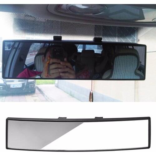 QILEJVS Universal 300mm Panoramic Curve Convex Interior Clip On Rear View Mirror