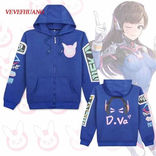 VEVEFHUANG Cosplay Game OW D.VA Dva Costumes Hana Song 3D Printed Sweatshirt Cosplay Game Anime Cartoon hooded D.VA coat
