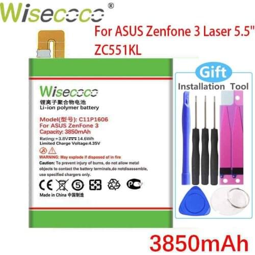 WISECOCO 3850mAh C11P1606 Battery For ASUS Zenfone 3 Laser 5.5" ZC551KL Phone In Stock +Tracking Number