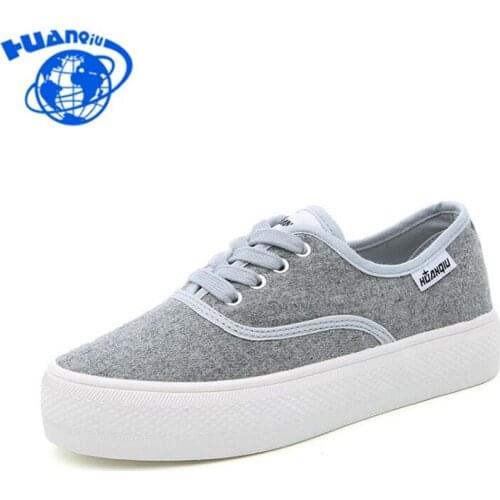 HUANQIU Spring flat platform designer valentine women casual shoes canvas brand woman leisure shoe flat ladies espadrilles G50