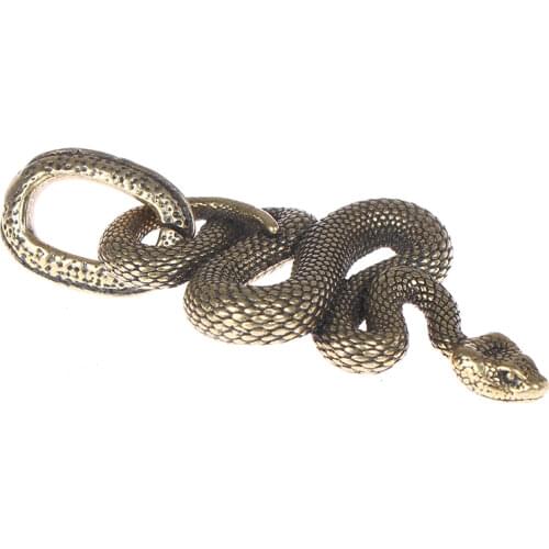 1pc Fashion Brass Metal Snake Shape Keychain Handmade Key Chain Snake Key Ring Handbag Pendant