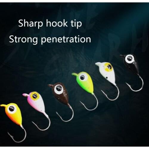 10 Pcs/Box Winter Ice Fishing Lure Mini Metal Lead Head Hook Bait Jigging Tackle 54DE