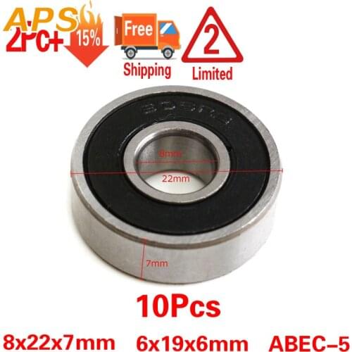 10PCS/lot Bearing 608 2RS 8*22*7mm 6*19*6mm Skateboard Scooter Skate Roller Ball Bearings Kit Miniature Ball Bearing