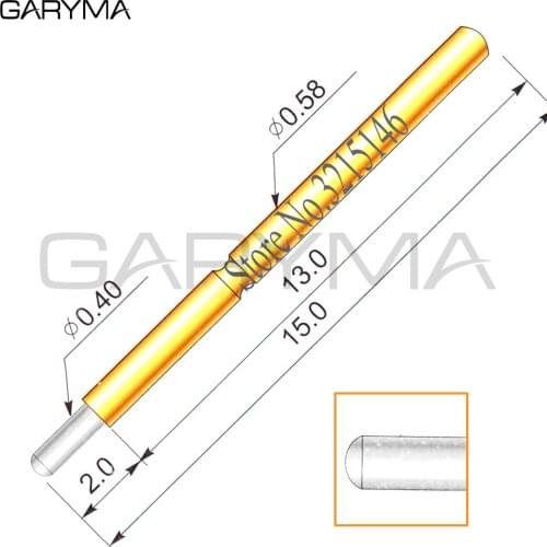 100Pcs in a Pack Dia 0.4mm P058-J1 Spring Test Probes Pogo Pin Length 15.0mm Stroke Spring Froce:70g Tool Wholesale