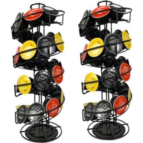 18-24-30 Capsules Black /Stainless Color Coffee Pod Holder Dispensing Tower Stand Fits Dolce Gusto Capsule Storage Shelf Holder