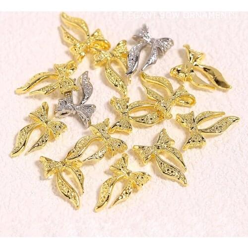 20pcs Bow butterfly alloy crystals rhinestones stones nail jewelry nail art decorations decor nails accessories charms supplies