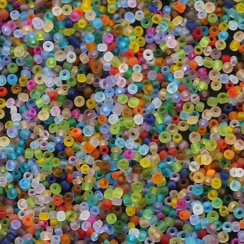 3mm 700pcs Color Transparent Frosted Glass Rice Beads Separation Bead DIY Handmade Necklace Hair Jewelry Accessories Material