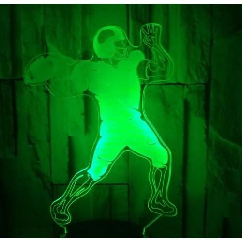 7 Color Change Play Rugby 3D Illusion Led Night Light USB Table Lamp For Children Gift Bedside Bedroom Atmosphere Lamp Decor