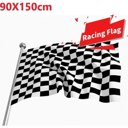 90x150cm F1 Racing Flag 100% Polyester Classic Black & White Checkered Racing Race Start Special Banner Retro Lattice Banner